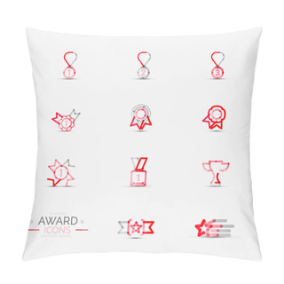 Personality  Award Icon Set, Logo Collection Pillow Covers