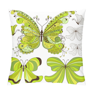 Personality  Set Green Vintage Butterflies Pillow Covers