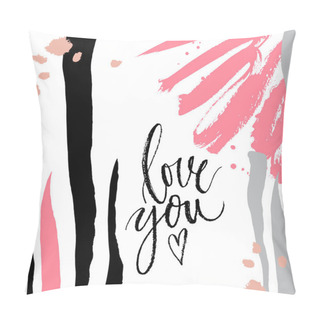 Personality  I Love You Calligraphy Phrase. Pillow Covers