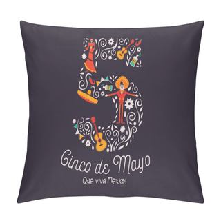 Personality  Cinco De Mayo May 5th Card Of Mexican Culture Icon Pillow Covers