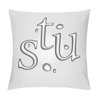 Personality  Vector Water Letters S, T, U. Pillow Covers