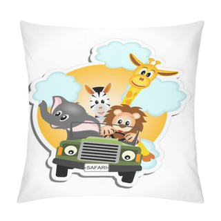 Personality  Animals In The Car Pillow Covers