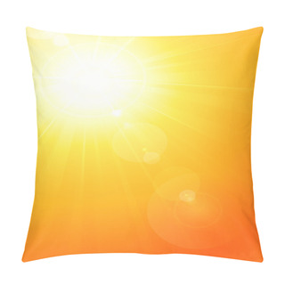Personality  Vibrant Hot Summer Sun With Lens Flare Pillow Covers
