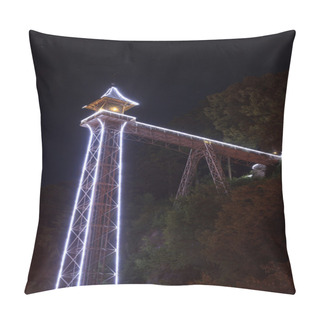 Personality  Historical Bad Schandau Elevator To Ostrau At Night In Saxon Switzerland Pillow Covers