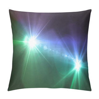 Personality  Camera Flash Double Flare Blue And Green Color Pillow Covers