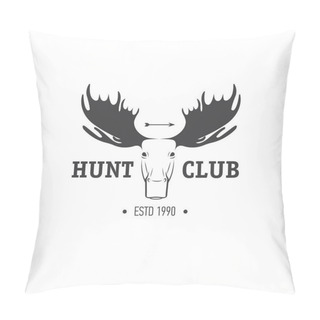 Personality  Retro Vintage Insignia Or Logotype Vector Design Element, Business Sign Template. Deer Hunting. Hunting For Elk. Moose Hunting. Pillow Covers