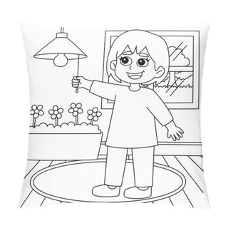 Personality  A Cute And Funny Coloring Page Of A Girl Conserving Energy. Provides Hours Of Coloring Fun For Children. Color, This Page Is Very Easy. Suitable For Little Kids And Toddlers. Pillow Covers