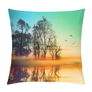 Personality  Colorful Sundown Landscape Pillow Covers