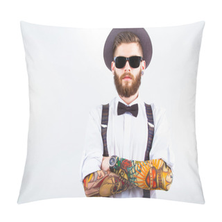 Personality  Portrait Of A Stylish Hipster Pillow Covers