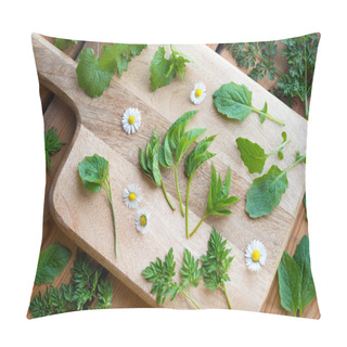 Personality  Ground Elder, Nipplewort, Garlic Mustard And Other Wild Edible P Pillow Covers