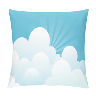Personality  Blue Sky With Beautifull Clouds.Vector Image Pillow Covers