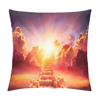 Personality  Stairway Leading Up To Sky At Sunrise - Resurrection And Entrance Of Heaven Pillow Covers
