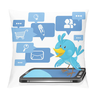 Personality  Social Networking Media Bluebird Pillow Covers