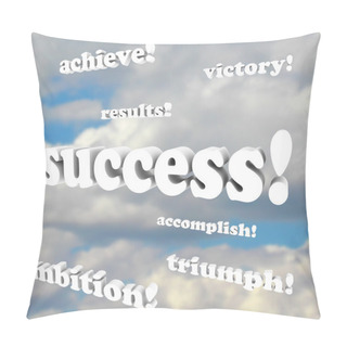Personality  Success Words - Victory, Ambition, Accomplish, Triumph Pillow Covers