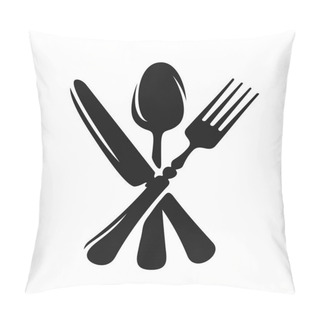 Personality  Spoon, Fork And Knife Vector. Pillow Covers
