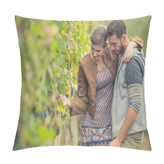 Personality  Young Romantic Couple In Vineyard Pillow Covers