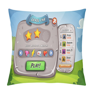 Personality  Level Panel With Options For Ui Game Pillow Covers