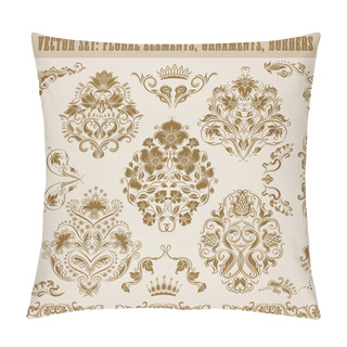 Personality  Set Of Vector Damask Ornaments. Pillow Covers