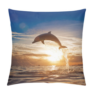Personality  Beautiful Dolphin Jumping From Shining Water Pillow Covers