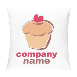 Personality  Sweet Retro Vector Cupcake Bakery Logoisolated On White Background Pillow Covers