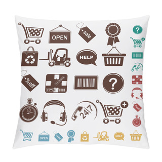 Personality  Shopping Set Of Icons Pillow Covers