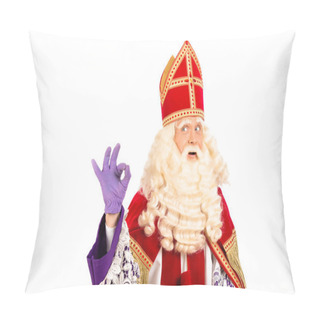 Personality  Happy Sinterklaas On White Background Pillow Covers