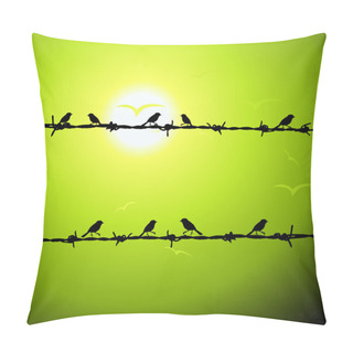 Personality  Birds On Wire Silhouette Pillow Covers