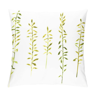 Personality  Set Of Watercolor Drawing Herbs Pillow Covers