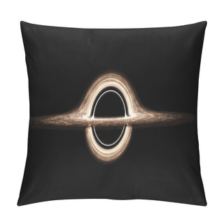 Personality  Black Hole In Space Devouring Space And Black Matter. Interstellar Space, Hot Ionized Gas Around A Black Hole. Distortion Of Space And Time. 3d Render Pillow Covers