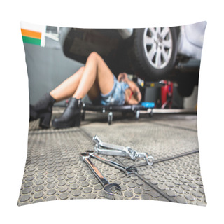 Personality  Car Mechanic Woman Pillow Covers