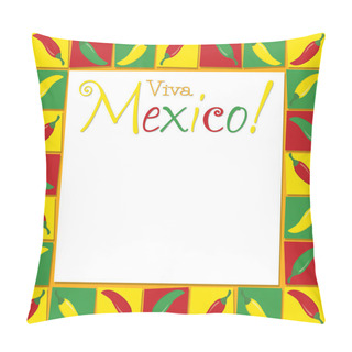 Personality  Funky Viva Mexico Card In Vector Format. Pillow Covers