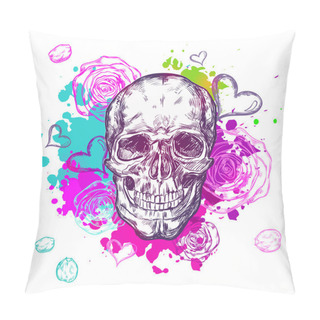 Personality  Skull Cow Boho Composition Pillow Covers