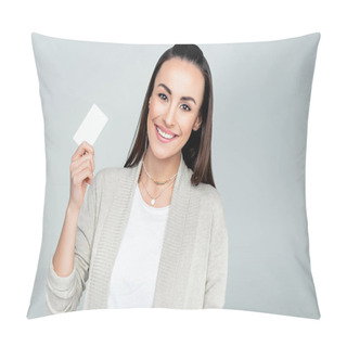 Personality  Woman Holding Credit Card Pillow Covers