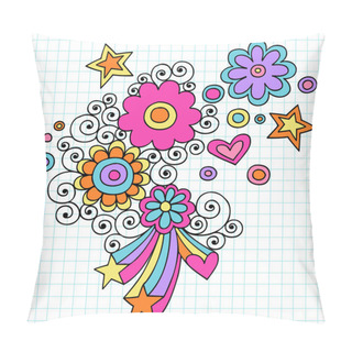 Personality  Flower Power Groovy Psychedelic Doodles Vector Design Pillow Covers