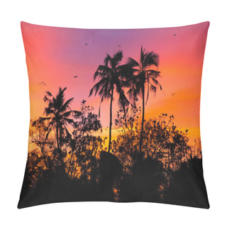 Personality  Sunset With Birds Pillow Covers