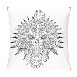 Personality  Screaming Skull Vector Pillow Covers