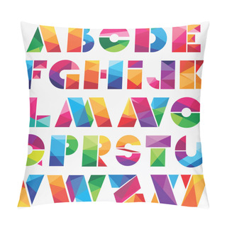 Personality  Multicolor Low Poly Style Alphabet Pillow Covers