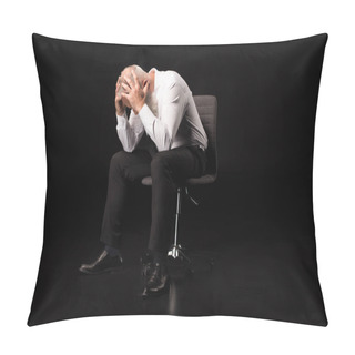 Personality  Man Holding Head In Hands Pillow Covers