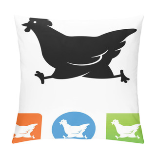 Personality  Running Chicken Vector Icon Pillow Covers