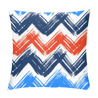 Personality  Chevron Pattern Hand Painted With Bold Brushstrokes Pillow Covers