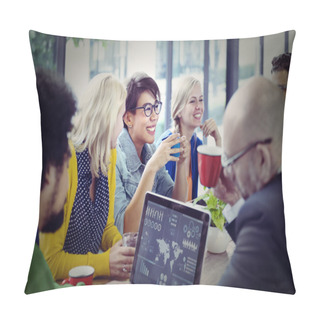 Personality  Group Of Diverse Cheerful Business People Pillow Covers