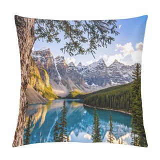 Personality  Landscape View Of Morain Lake And Mountain Range, Alberta, Canad Pillow Covers