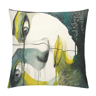 Personality  Illustrated Portrait Of Beautiful Girl Pillow Covers