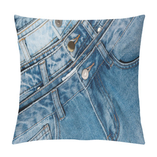 Personality  Close Up View Of Classic Blue Jeans Pillow Covers
