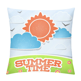 Personality  Summer Time Card Vector Illustration   Pillow Covers