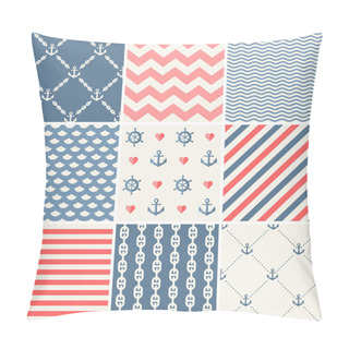 Personality  Navy Vector Seamless Patterns Collection Pillow Covers
