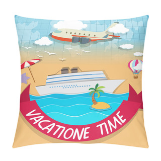 Personality  Logo Design With Vacation Theme Pillow Covers