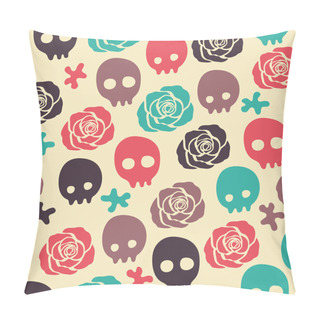 Personality  Skull Rose Seamless Background Pillow Covers