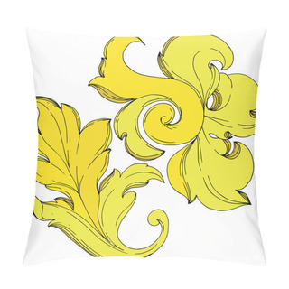 Personality  Vector Gold Monogram Floral Ornament. Black And White Engraved Ink Art. Isolated Ornaments Illustration Element. Pillow Covers