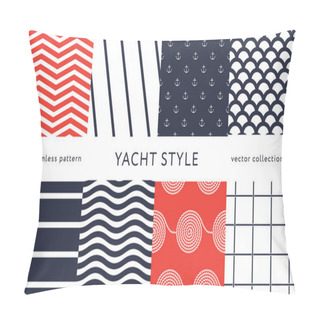 Personality  Nautical Seamless Patterns. Yacht Style Design  Pillow Covers